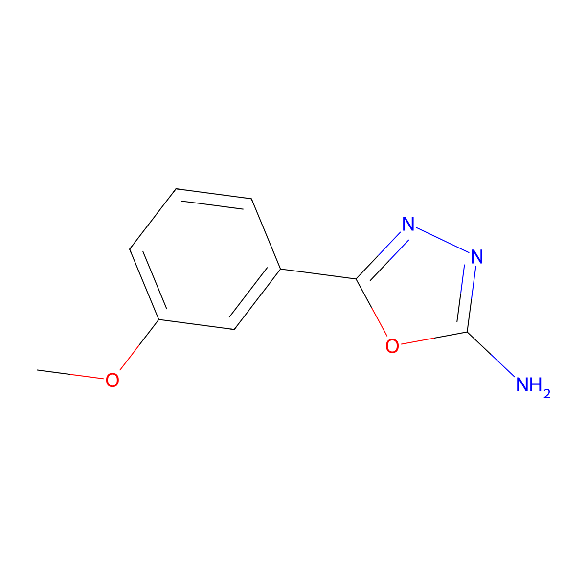 5-(3-Methoxyphenyl)-1,3,4-oxadiazol-2-amine molecular structure, CAS 1673-44-5