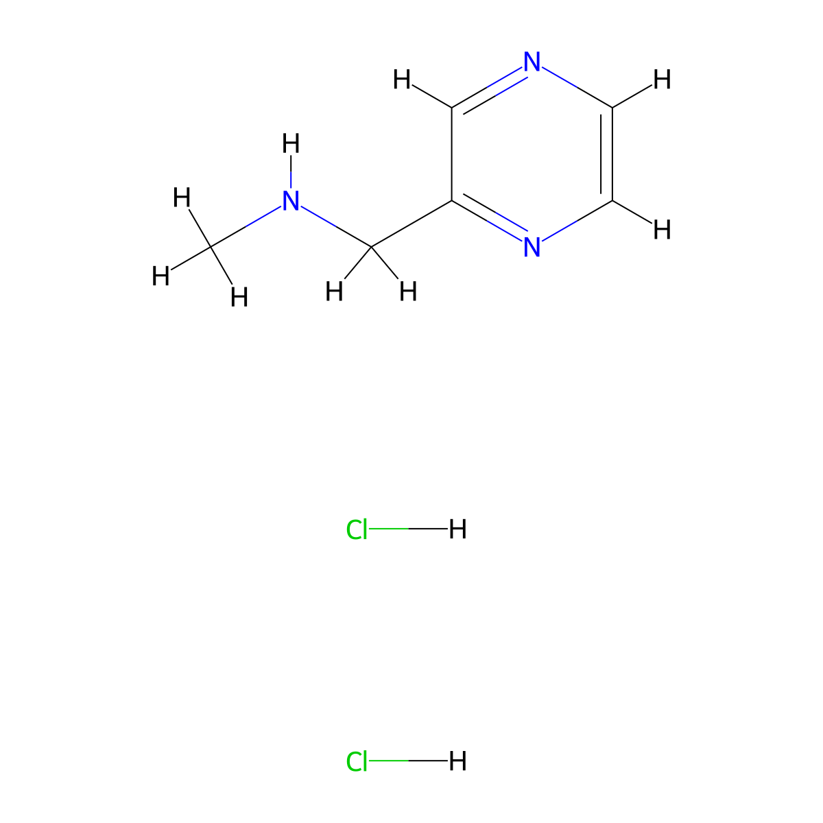 N-Methyl-1-(pyrazin-2-yl)methanamine dihydrochloride molecular structure, CAS 167300-07-4
