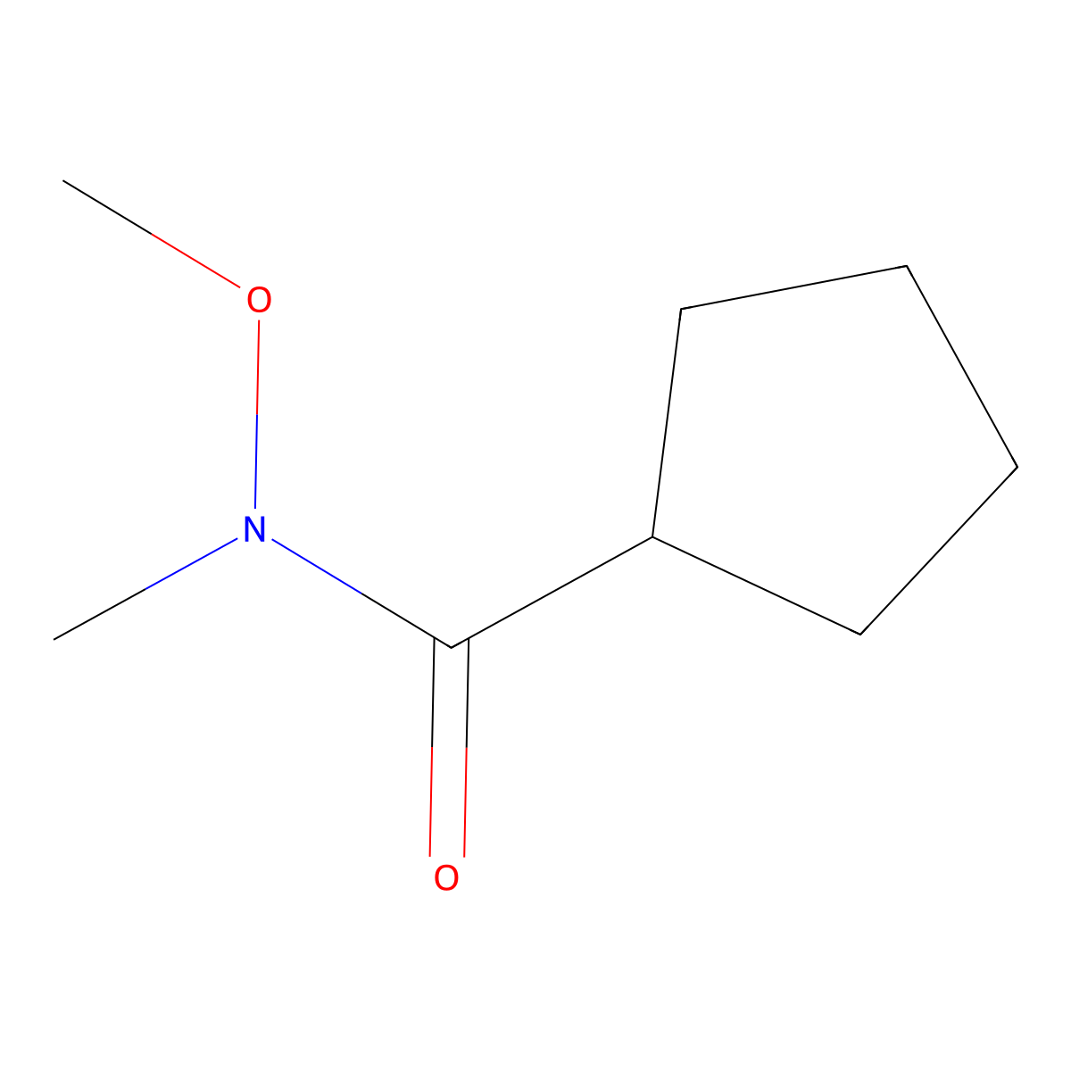 N-methoxy-N-methylcyclopentanecarboxamide molecular structure, CAS 167303-65-3