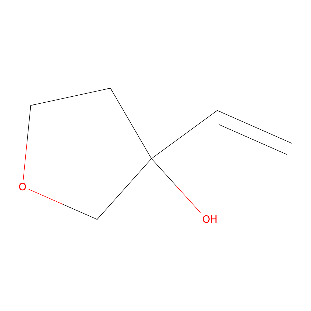 3-Vinyltetrahydrofuran-3-OL molecular structure, CAS 167303-68-6