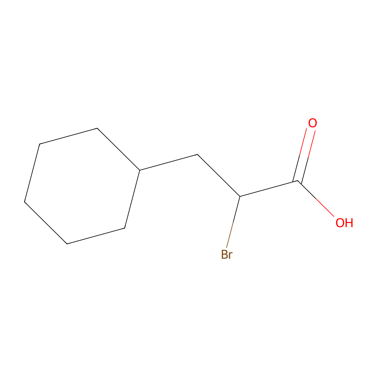(2R)-2-bromo-3-cyclohexylpropanoic acid molecular structure, CAS 167305-20-6