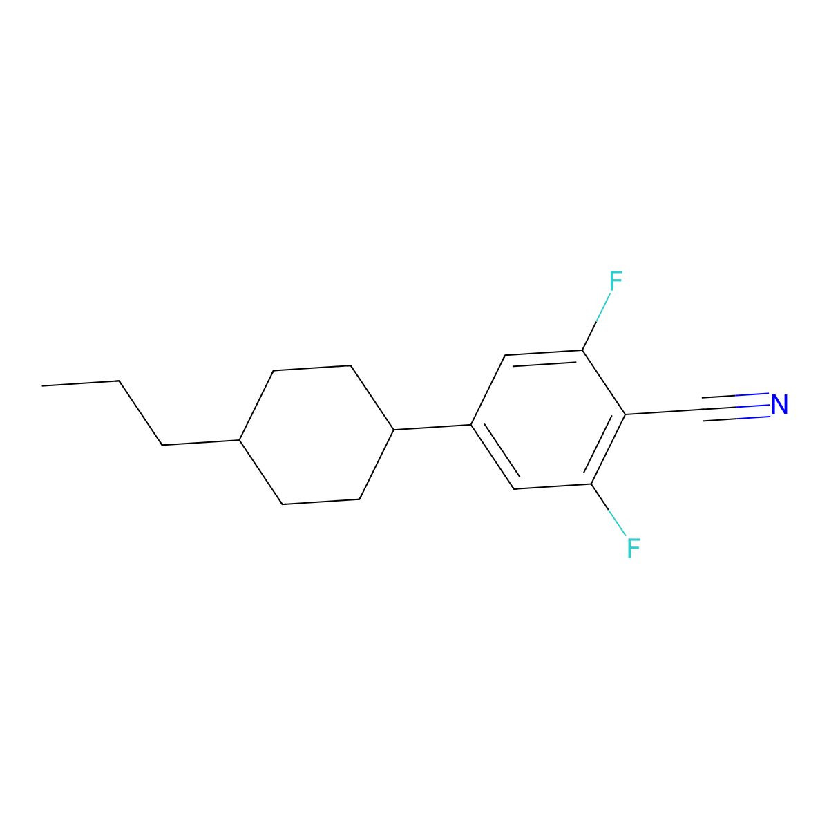 4-(trans-4-Pentylcyclohexyl)-1-fluorobenzene molecular structure, CAS 167306-96-9
