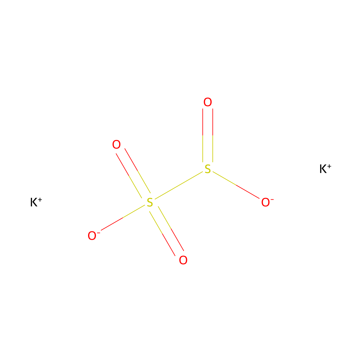 Potassium Metabisulfite molecular structure, CAS 16731-55-8