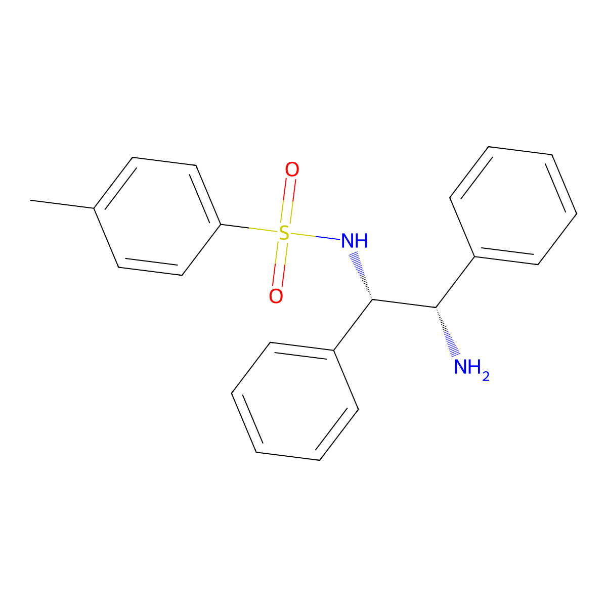 N-((1S,2S)-2-Amino-1,2-diphenylethyl)-4-methylbenzenesulfonamide , (S,S)-TsDPEN molecular structure, CAS 167316-27-0