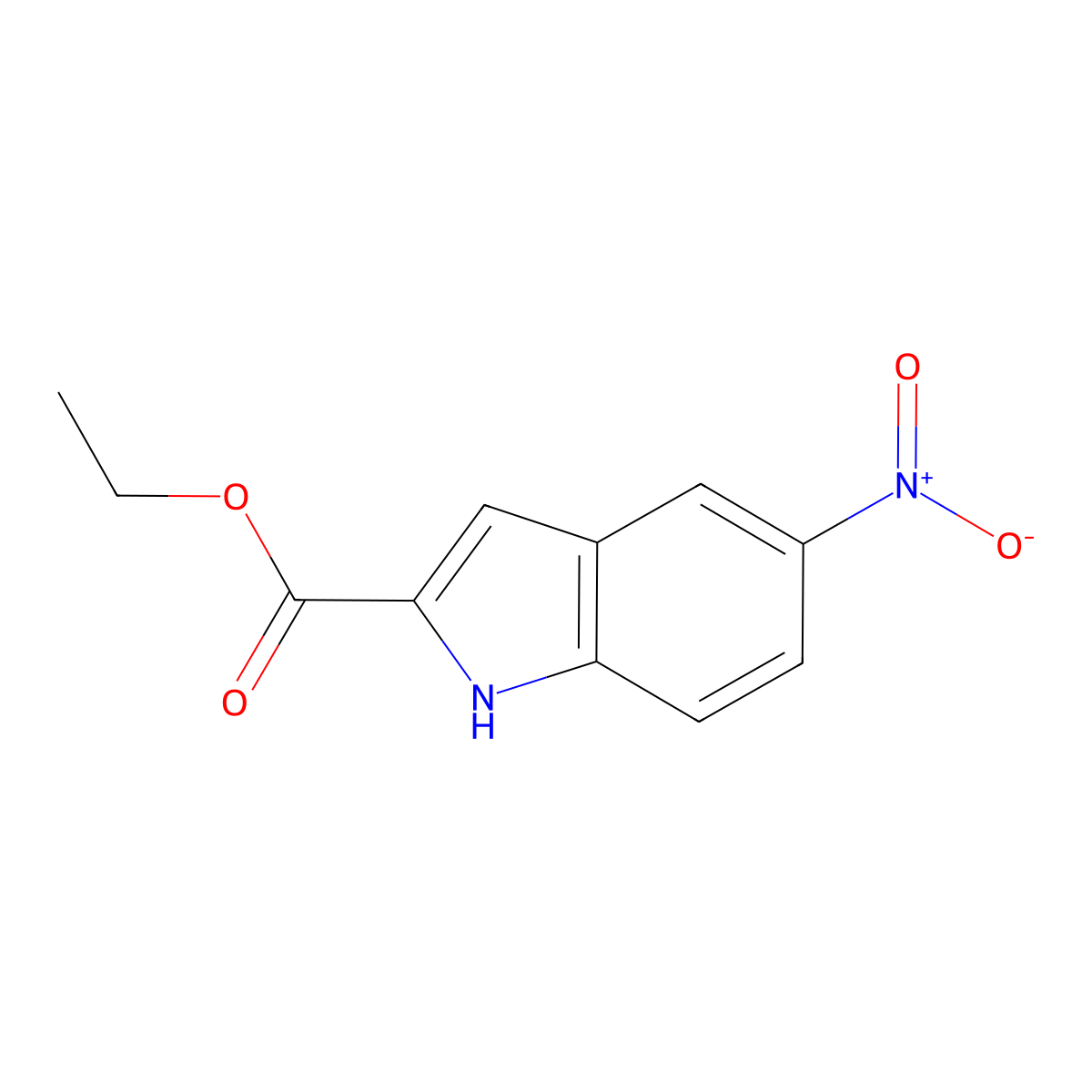 Ethyl 5-nitro-1H-indole-2-carboxylate molecular structure, CAS 16732-57-3