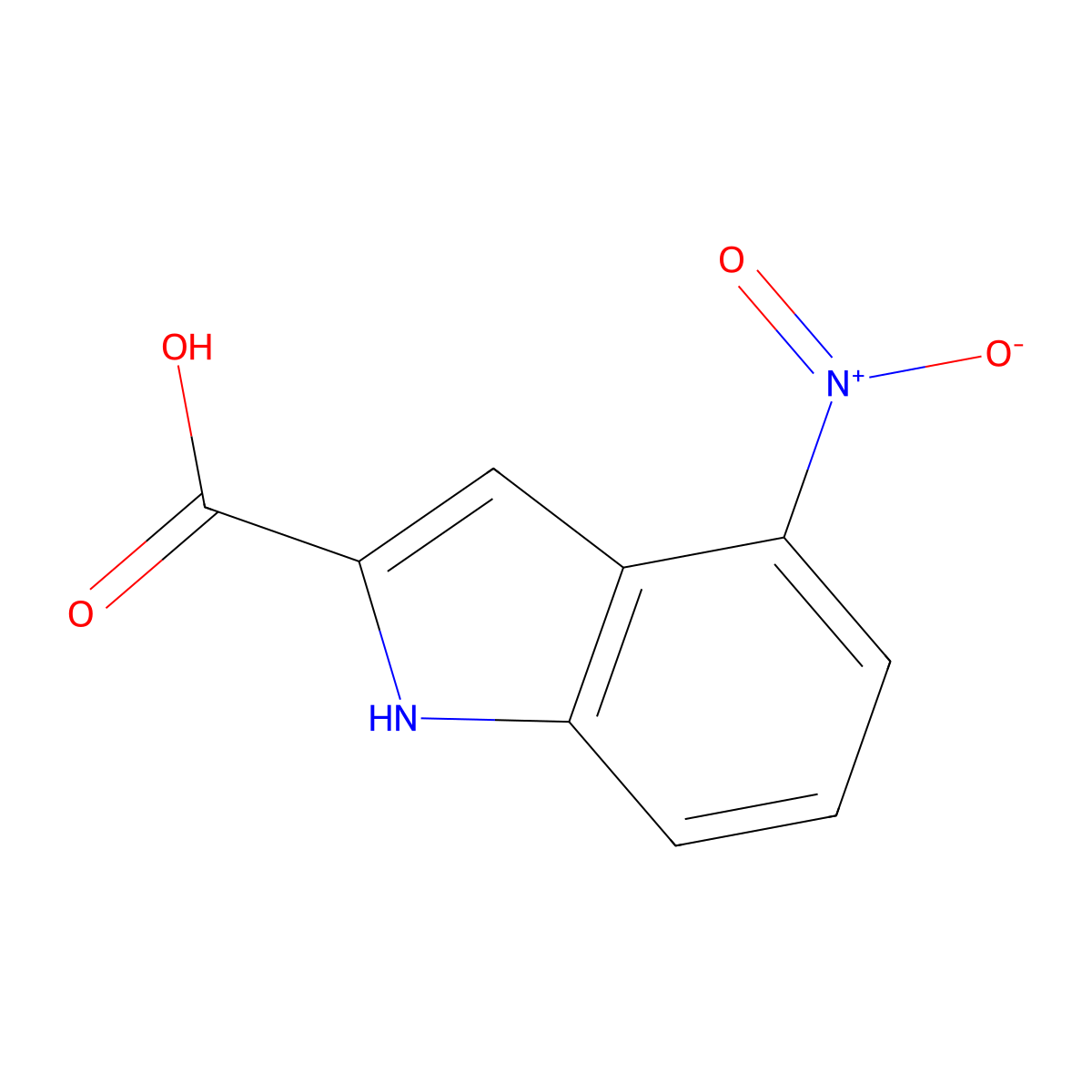 4-nitro-1H-indole-2-carboxylic acid molecular structure, CAS 16732-60-8