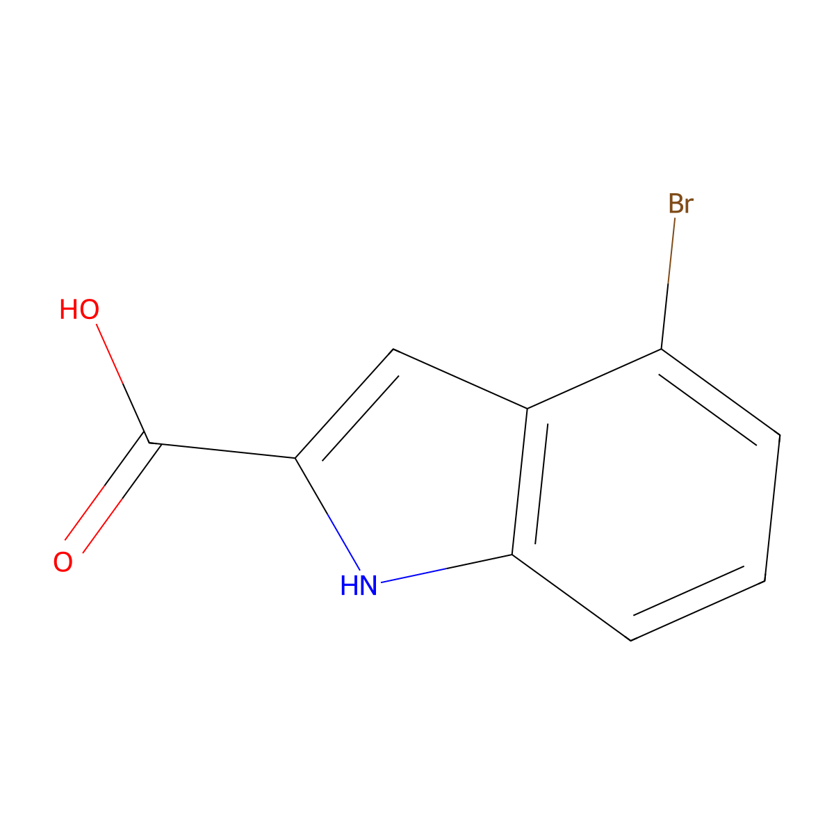 4-bromo-1H-indole-2-carboxylic acid molecular structure, CAS 16732-64-2
