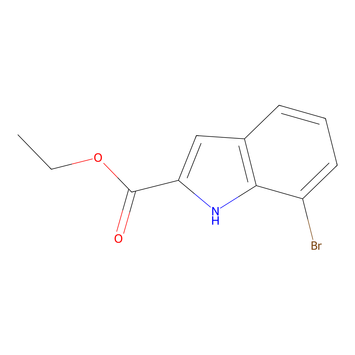 Ethyl 7-bromo-1H-indole-2-carboxylate molecular structure, CAS 16732-69-7