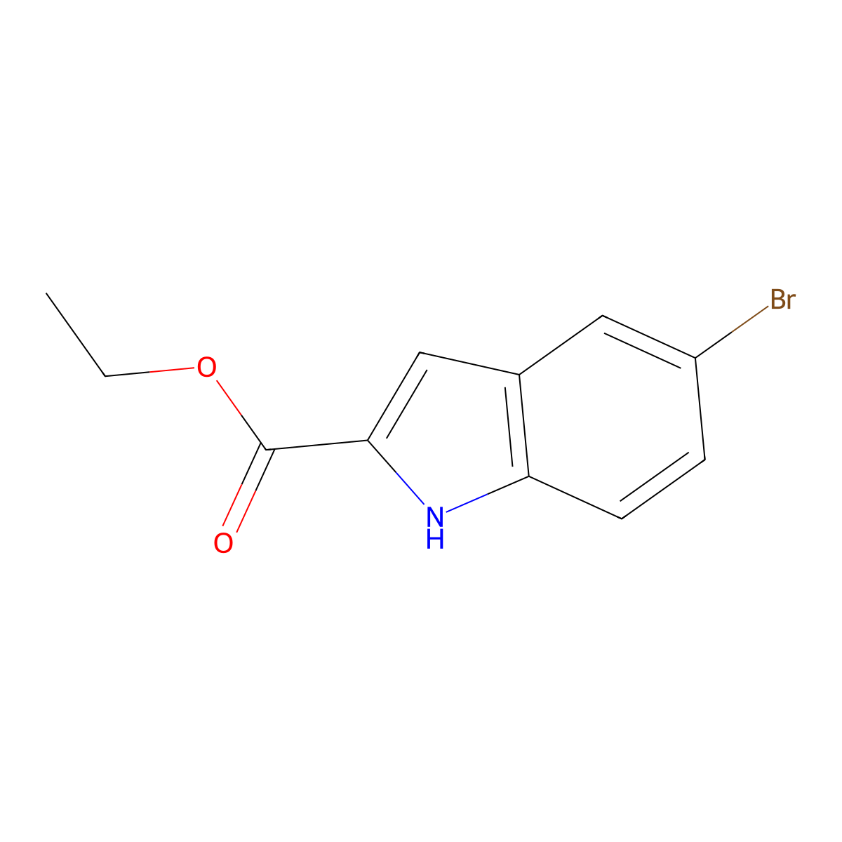 Ethyl 5-Bromoindole-2-carboxylate molecular structure, CAS 16732-70-0