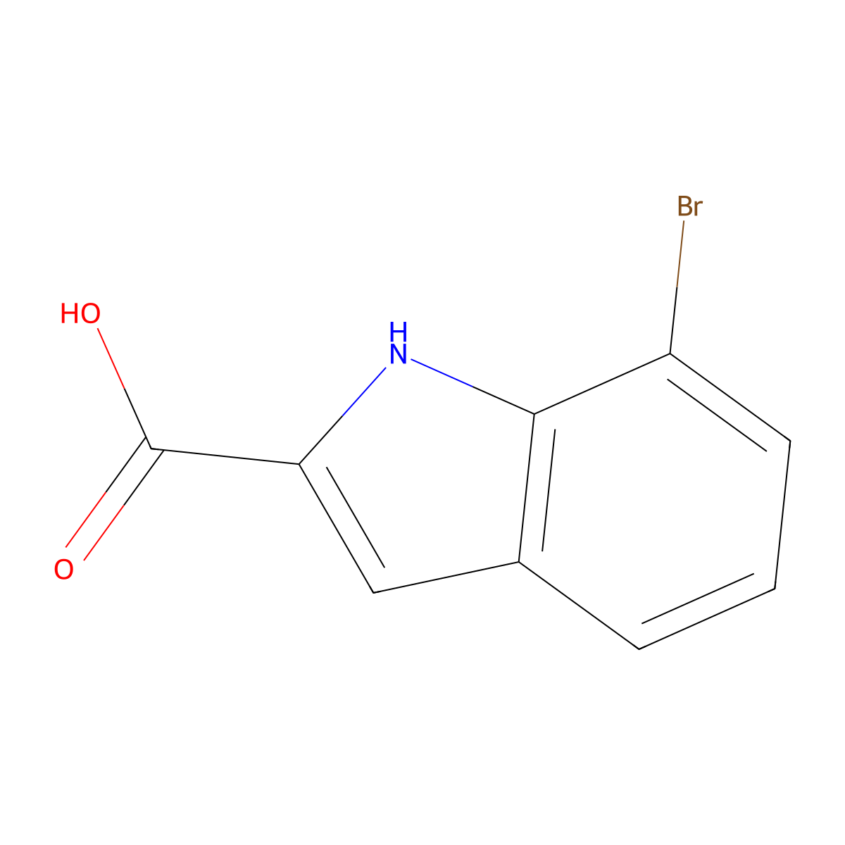 7-bromo-1H-indole-2-carboxylic acid molecular structure, CAS 16732-71-1