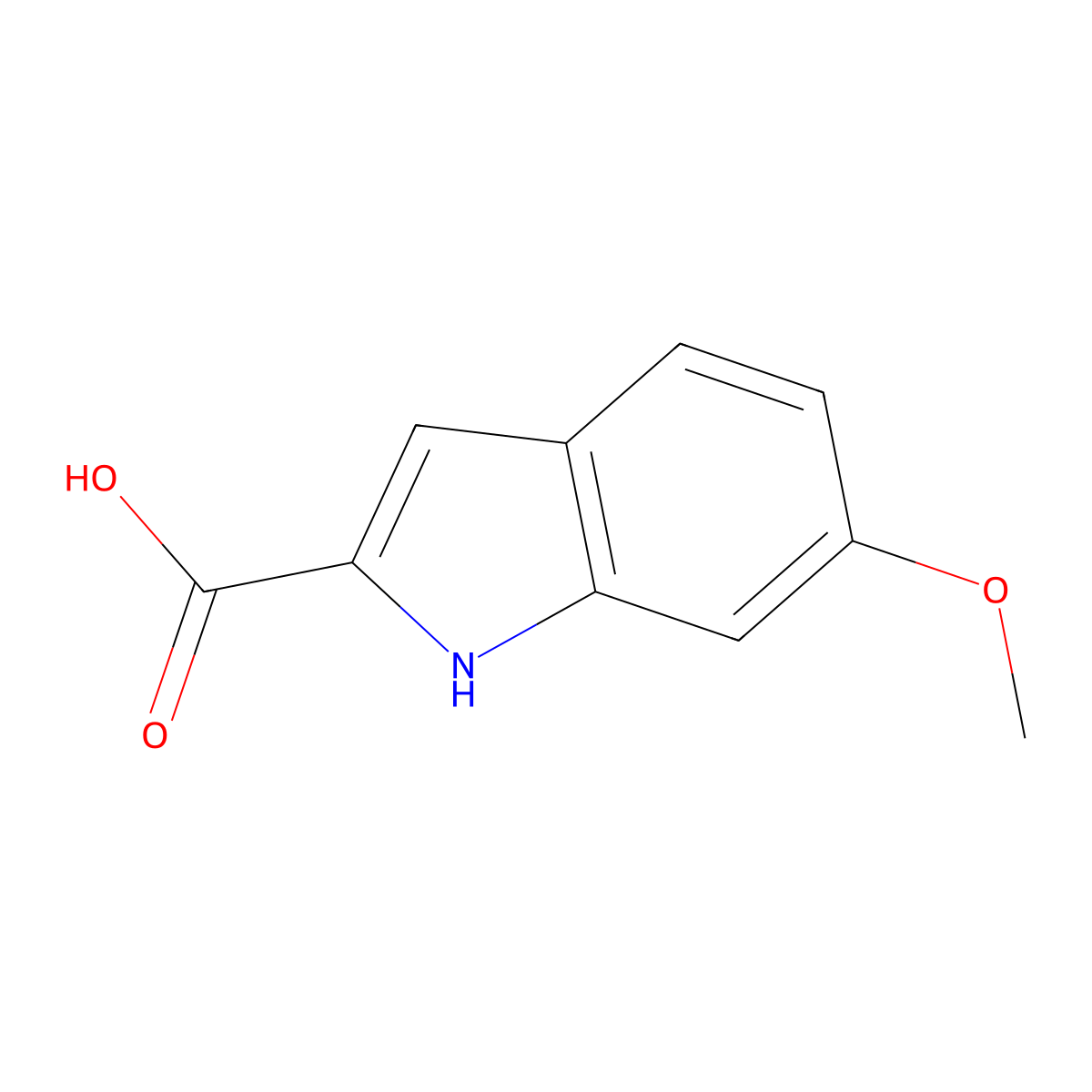6-methoxy-1H-indole-2-carboxylic acid molecular structure, CAS 16732-73-3