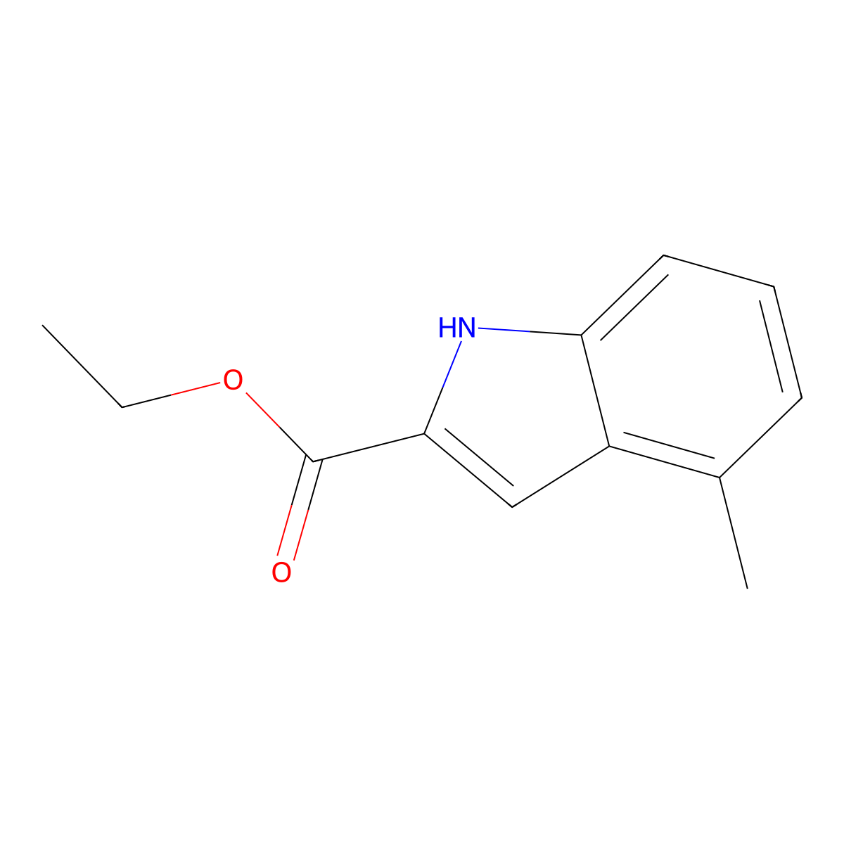 Ethyl 4-methyl-1H-indole-2-carboxylate molecular structure, CAS 16732-80-2