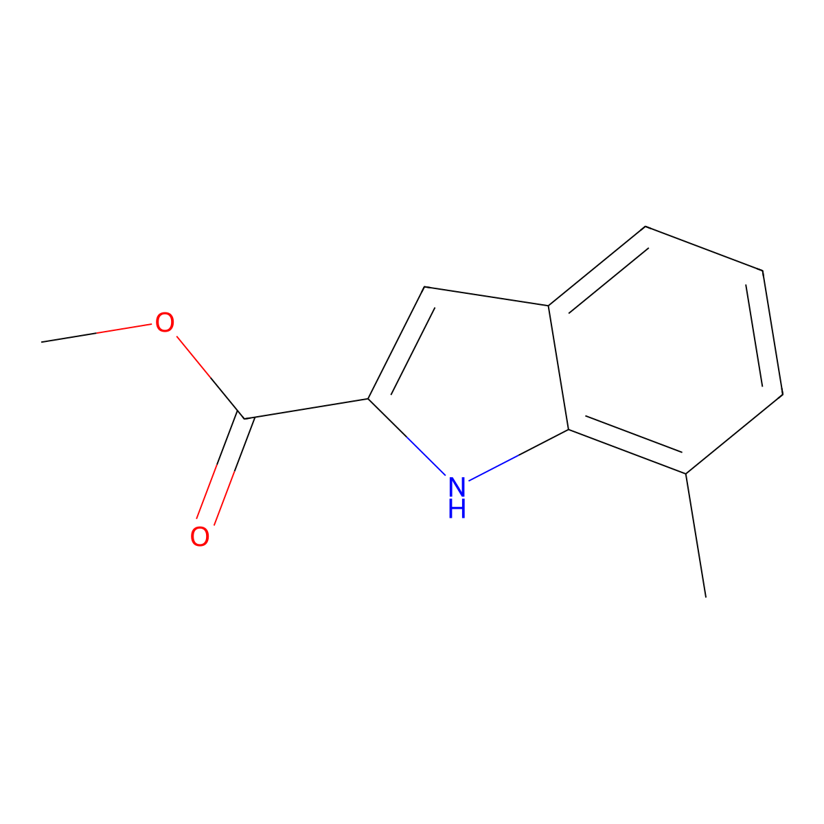 methyl 7-methyl-1H-indole-2-carboxylate molecular structure, CAS 16732-82-4