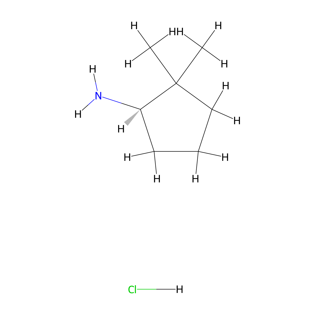 (R)-2,2-Dimethyl-cyclopentylamine hydrochloride molecular structure, CAS 167321-10-0