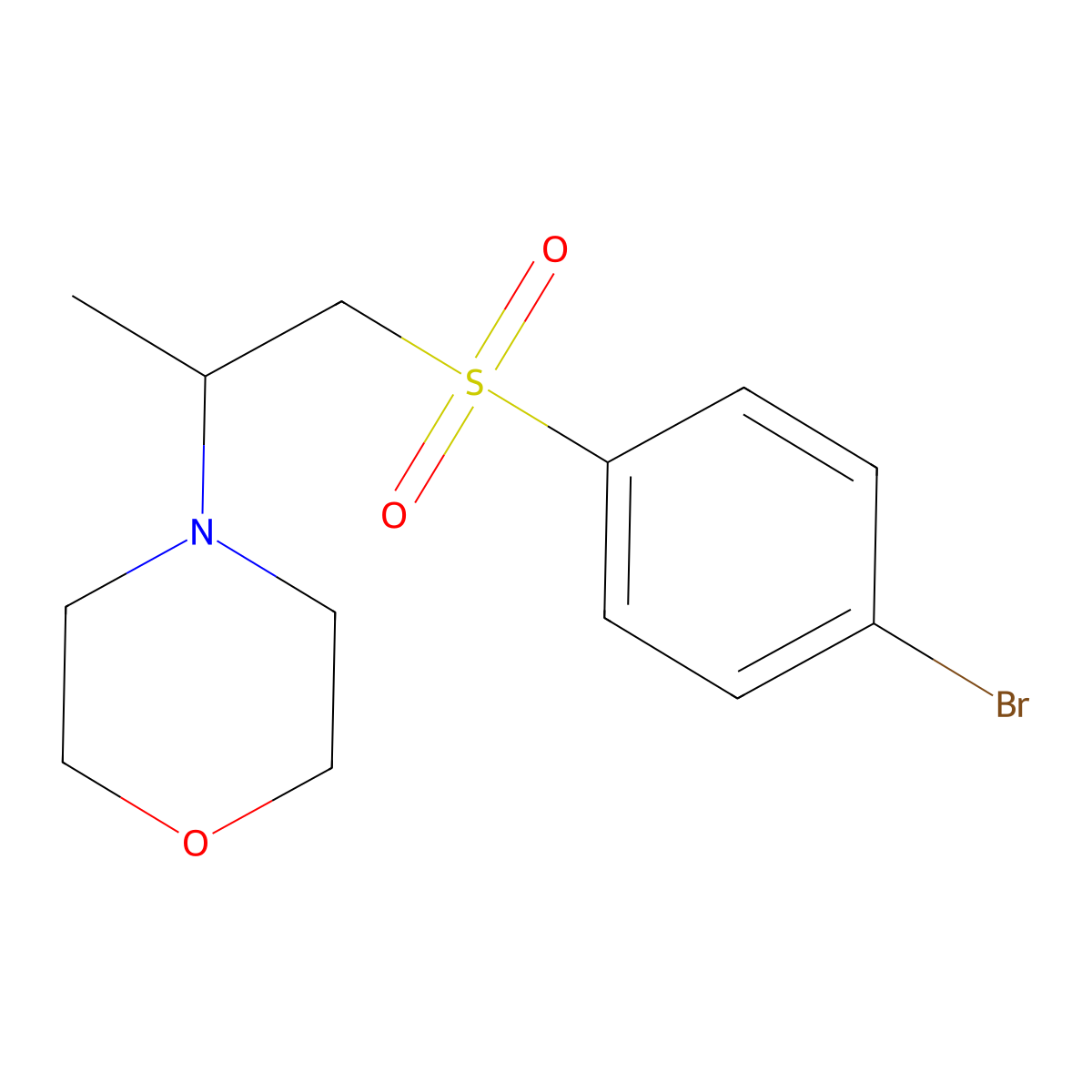 4-Bromophenyl 2-(4-morpholinyl)propyl sulfone molecular structure, CAS 16733-62-3