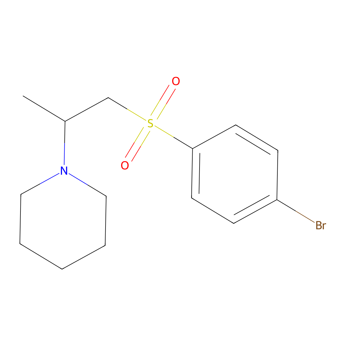 4-Bromophenyl 2-(1-piperidinyl)propyl sulfone molecular structure, CAS 16733-63-4