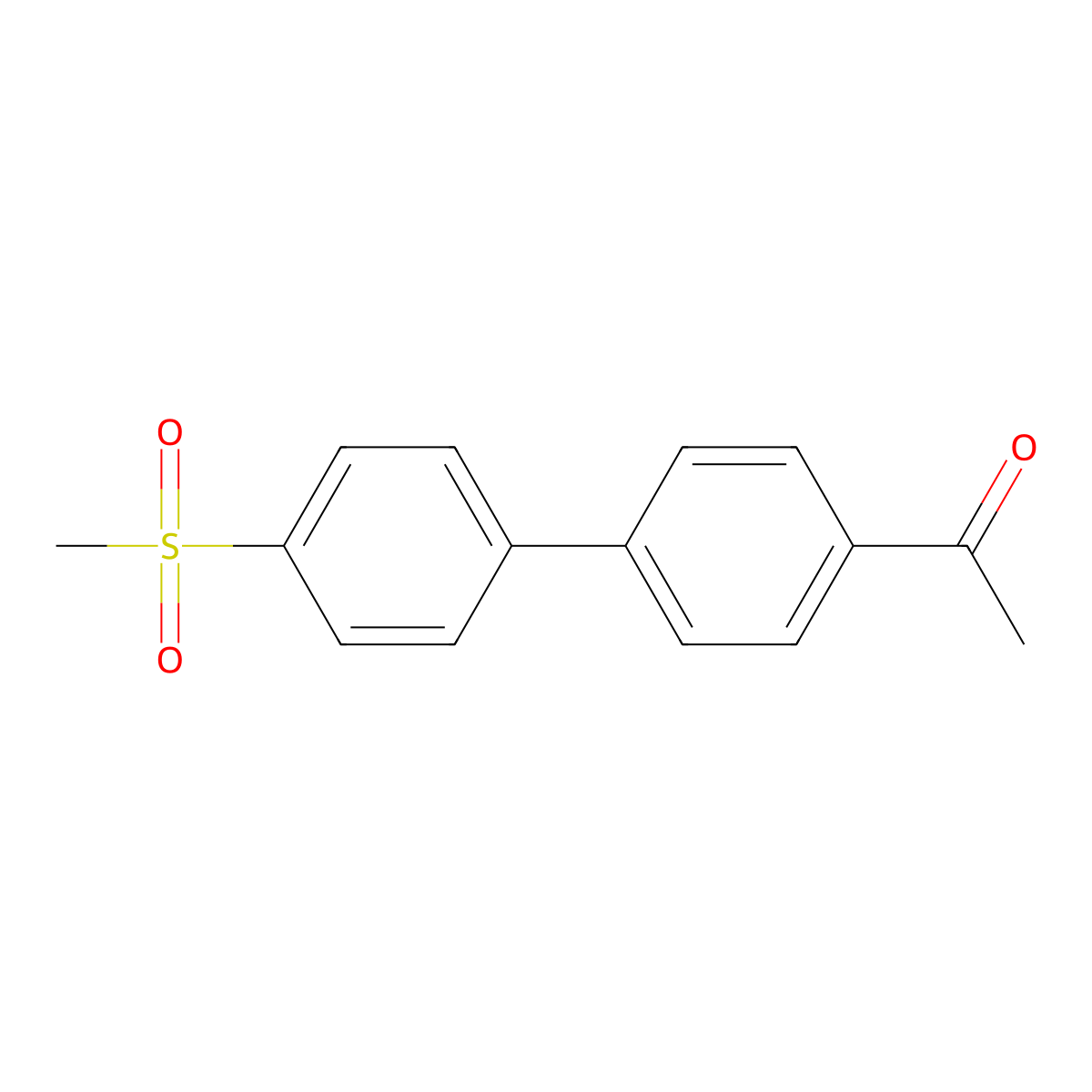1-[4'-(Methylsulfonyl)[1,1'-biphenyl]-4-yl] ethanone molecular structure, CAS 16734-96-6