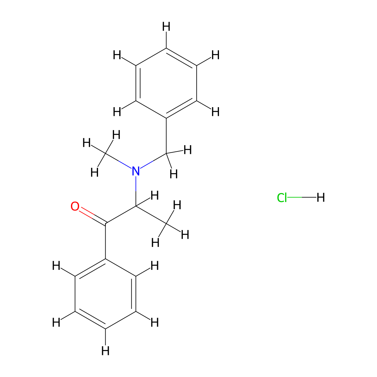 N-Benzylmethcathinone (hydrochloride) molecular structure, CAS 16735-26-5