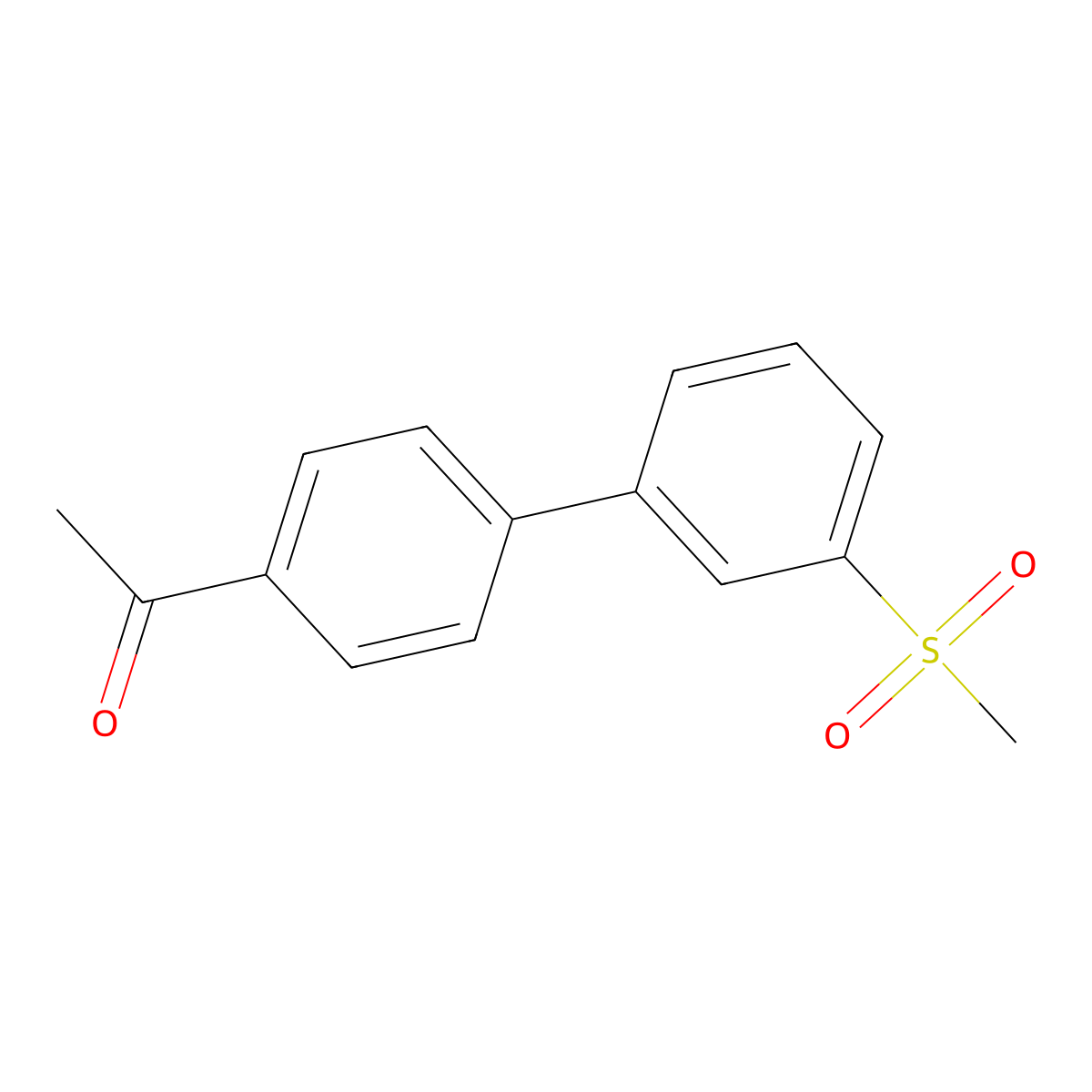 1-[3'-(Methylsulfonyl)[1,1'-biphenyl]-4-yl]ethanone molecular structure, CAS 16735-35-6