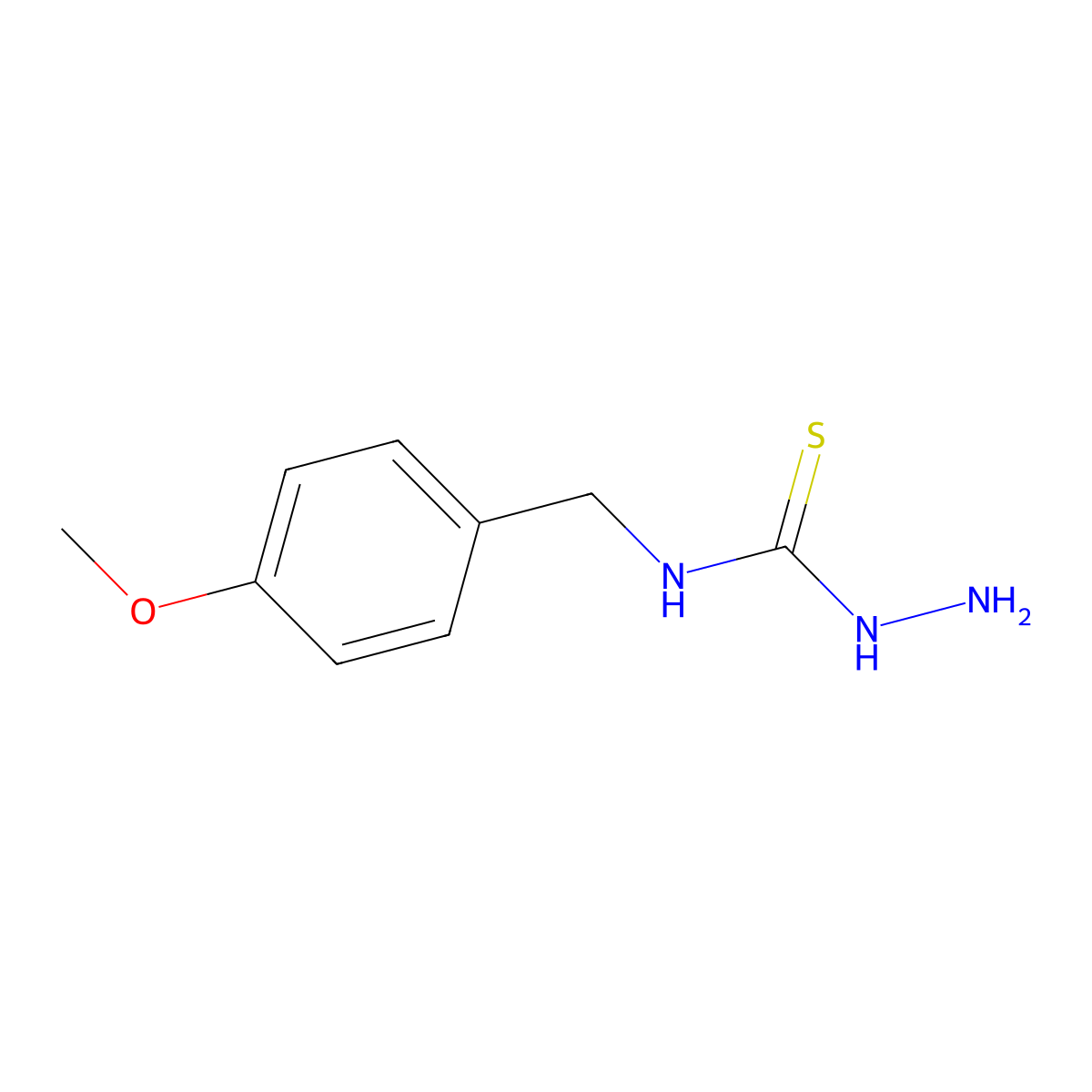3-Amino-1-((4-methoxyphenyl)methyl)thiourea molecular structure, CAS 16735-76-5