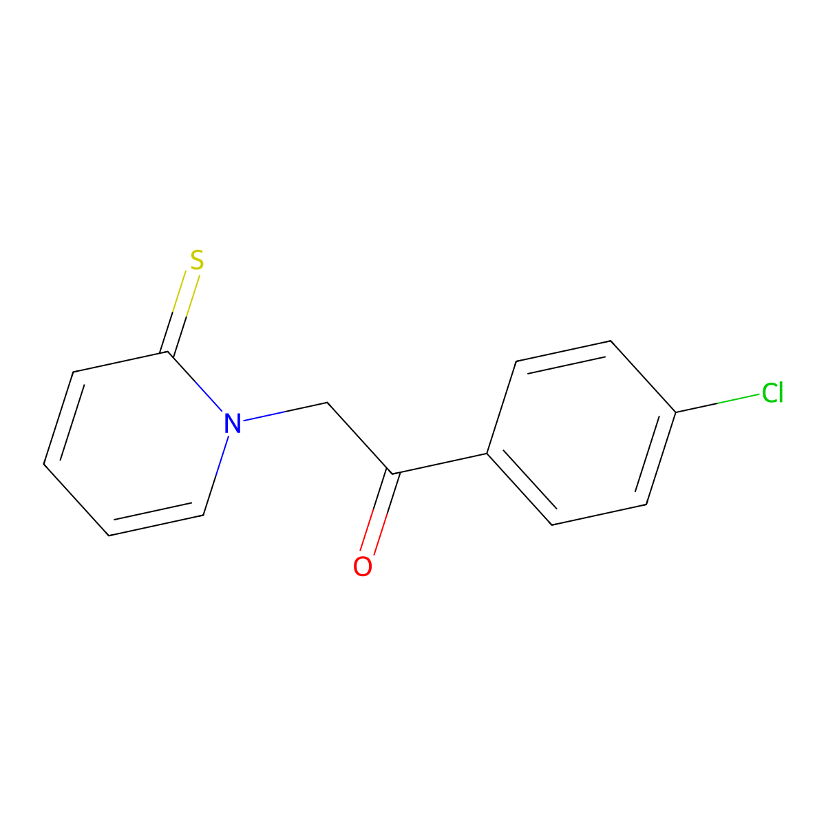 1-(4-Chlorophenyl)-2-(2-sulfanylidene-1,2-dihydropyridin-1-yl)ethan-1-one molecular structure, CAS 1673521-44-2