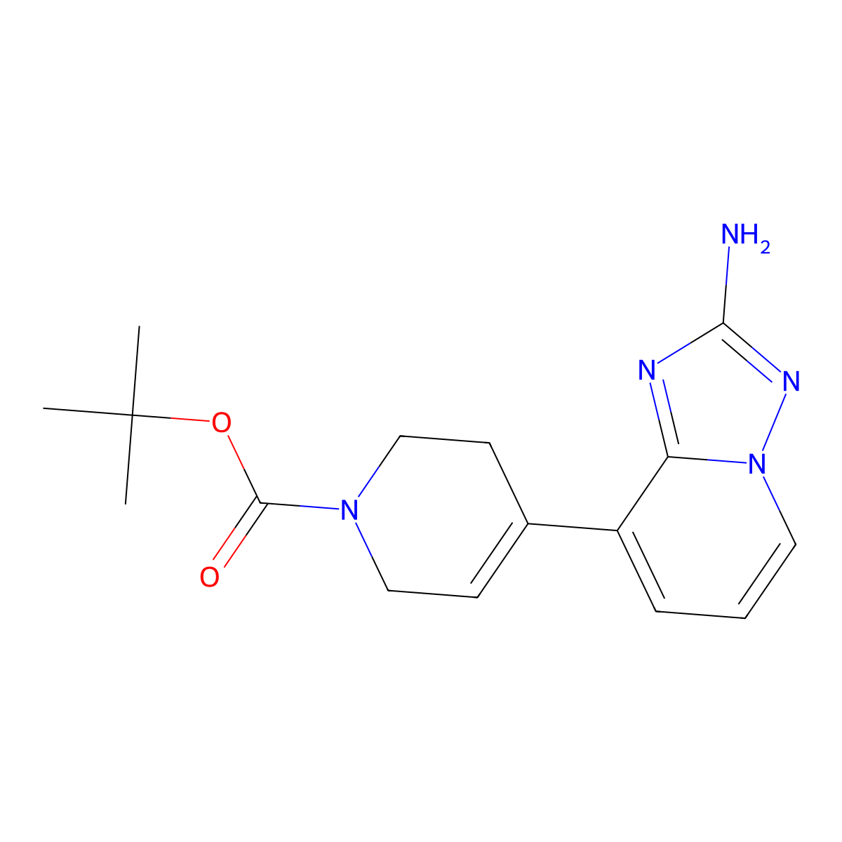 Tert-butyl 4-(2-amino-[1,2,4]triazolo[1,5-a]pyridin-8-yl)-3,6-dihydropyridine-1(2h)-carboxylate molecular structure, CAS 1673527-56-4