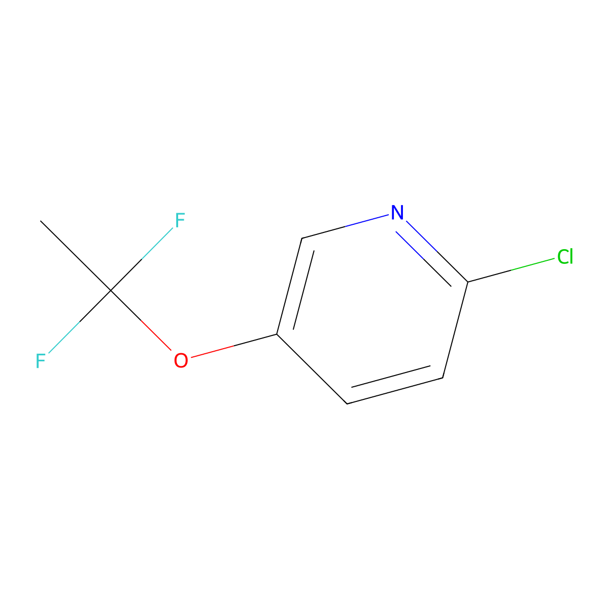 2-Chloro-5-(1,1-difluoroethoxy)pyridine molecular structure, CAS 1673527-62-2