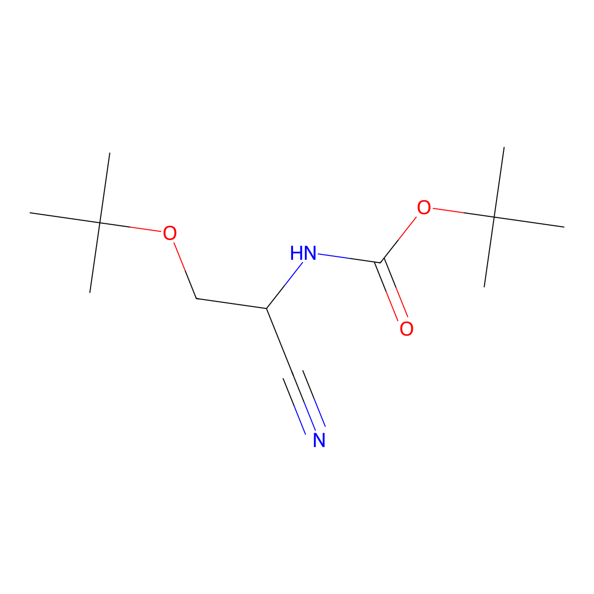 tert-Butyl (R)-(2-(tert-butoxy)-1-cyanoethyl)carbamate molecular structure, CAS 1673534-99-0