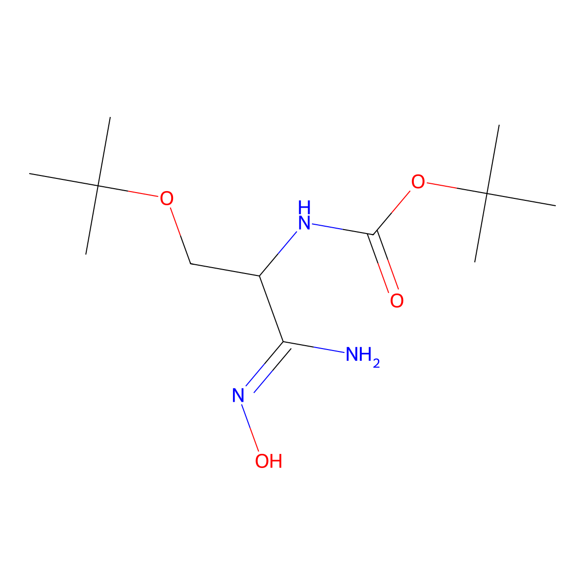 (R,Z)-tert-butyl (1-amino-3-(tert-butoxy)-1-(hydroxyimino)propan-2-yl)carbamate molecular structure, CAS 1673535-00-6