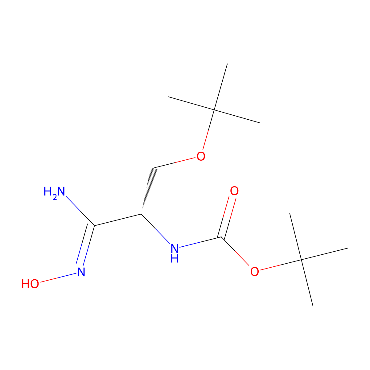 (R,Z)-tert-butyl (1-amino-3-(tert-butoxy)-1-(hydroxyimino)propan-2-yl)carbamate molecular structure, CAS 1673535-00-6