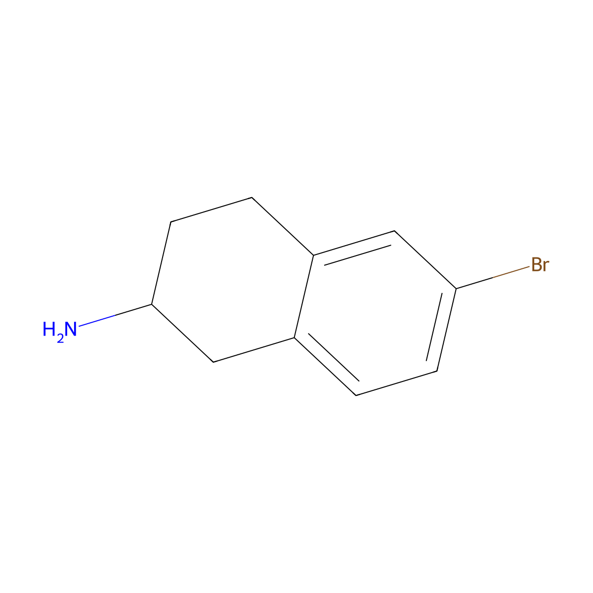 6-Bromo-1,2,3,4-tetrahydronaphthalen-2-amine molecular structure, CAS 167355-41-1