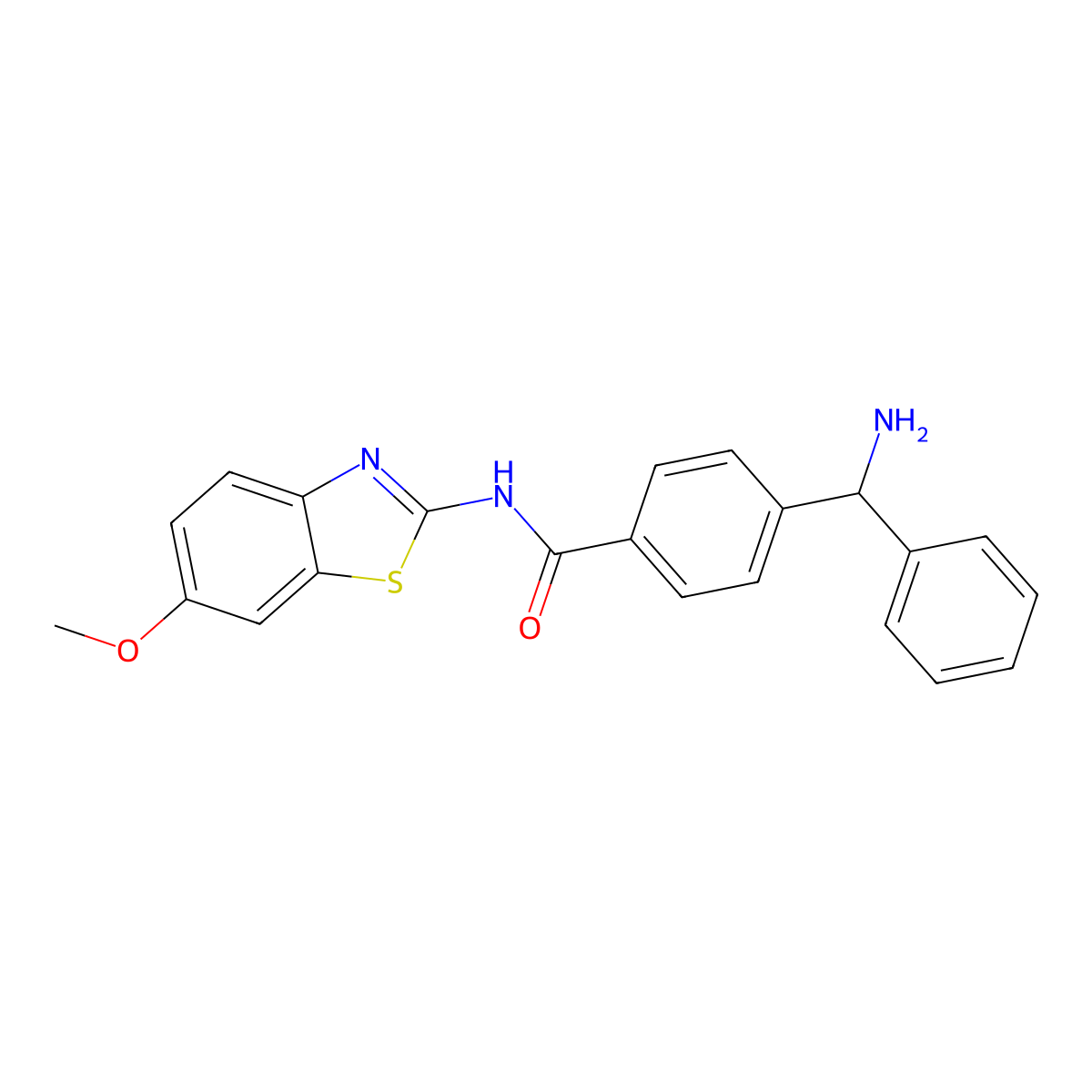4-(amino(phenyl)methyl)-N-(6-methoxybenzo[d]thiazol-2-yl)benzamide molecular structure, CAS 1673556-40-5