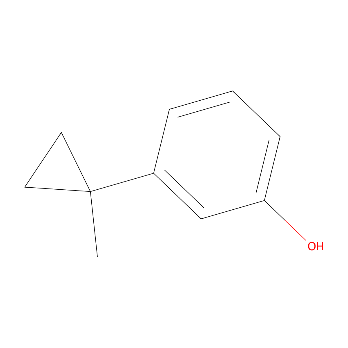 3-(1-Methylcyclopropyl)phenol molecular structure, CAS 1673559-64-2