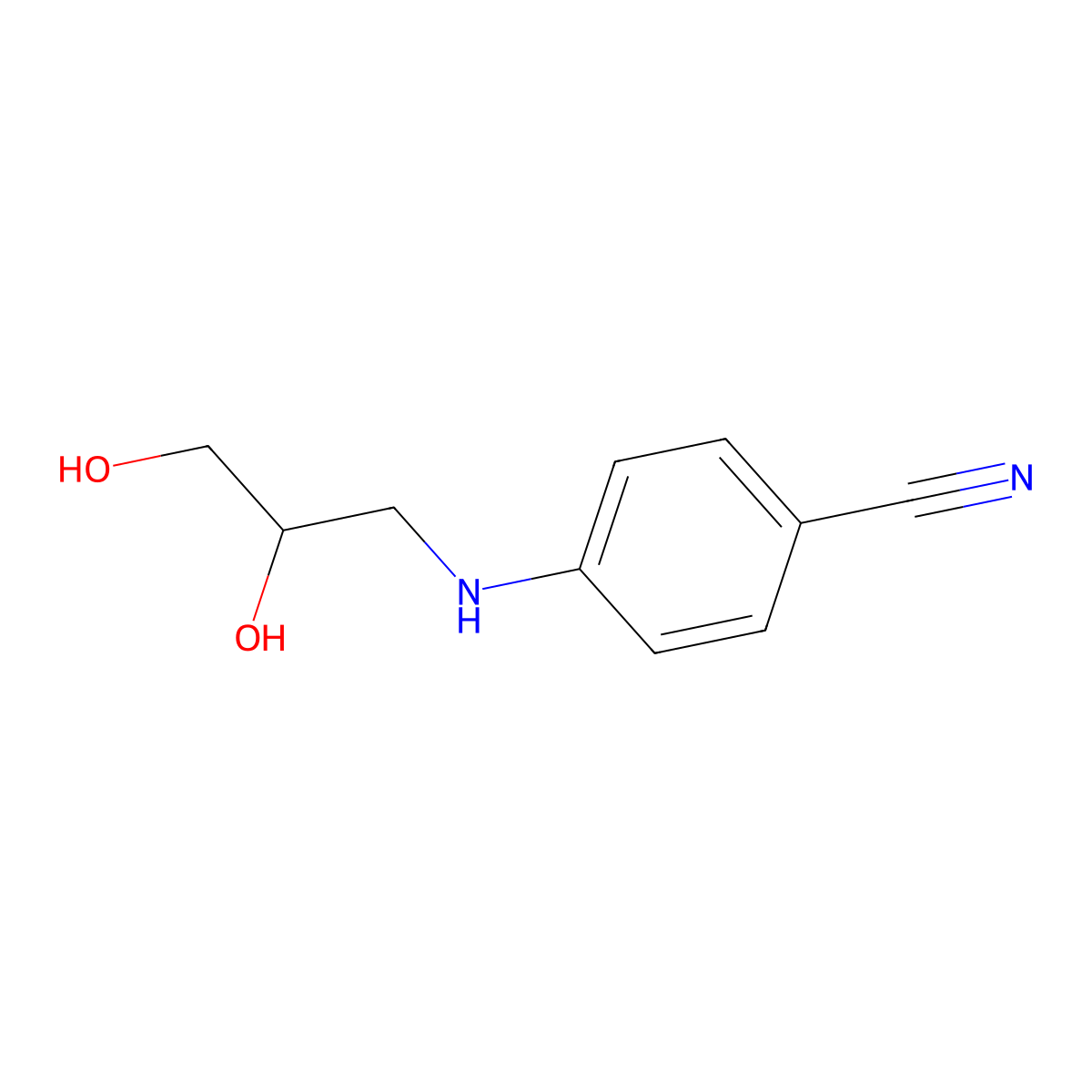 p-(N-2,3-dihydroxypropylamino)benzonitrile molecular structure, CAS 167364-16-1