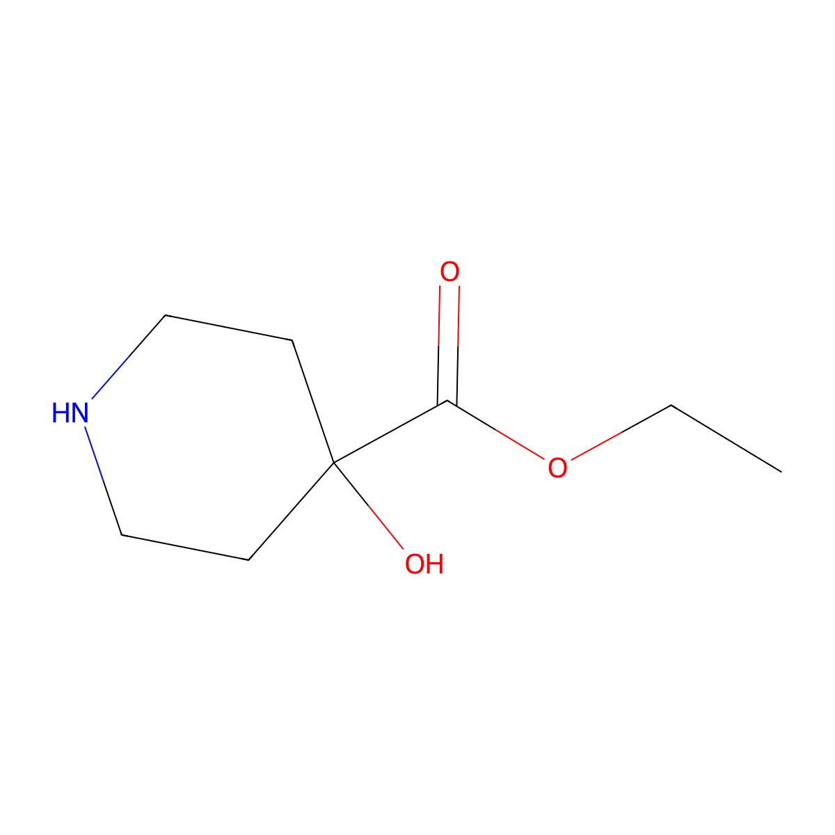 Ethyl 4-hydroxypiperidine-4-carboxylate molecular structure, CAS 167364-27-4