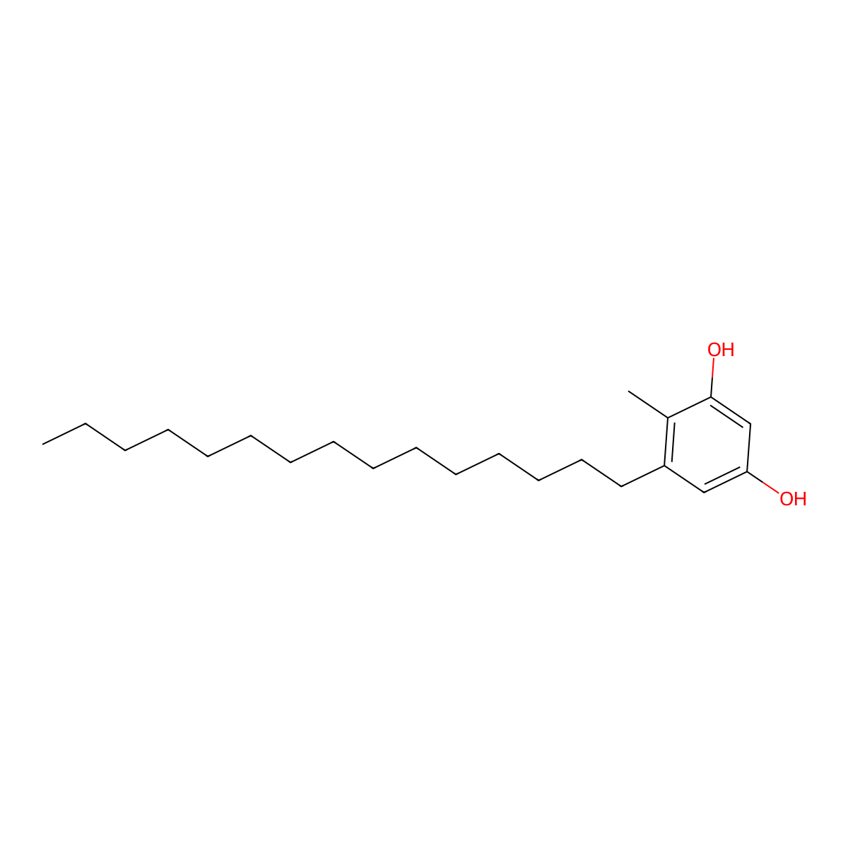 1,3-Benzenediol, 4-methyl-5-pentadecyl- molecular structure, CAS 16737-83-0