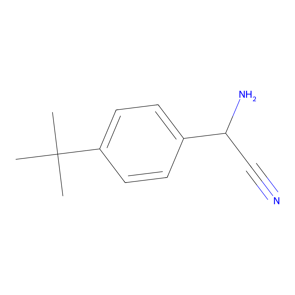 2-Amino-2-(4-tert-butylphenyl)acetonitrile molecular structure, CAS 167371-37-1