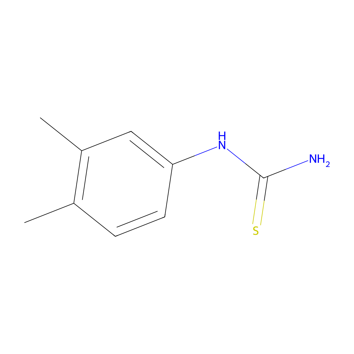 (3,4-Dimethylphenyl)thiourea molecular structure, CAS 16738-18-4