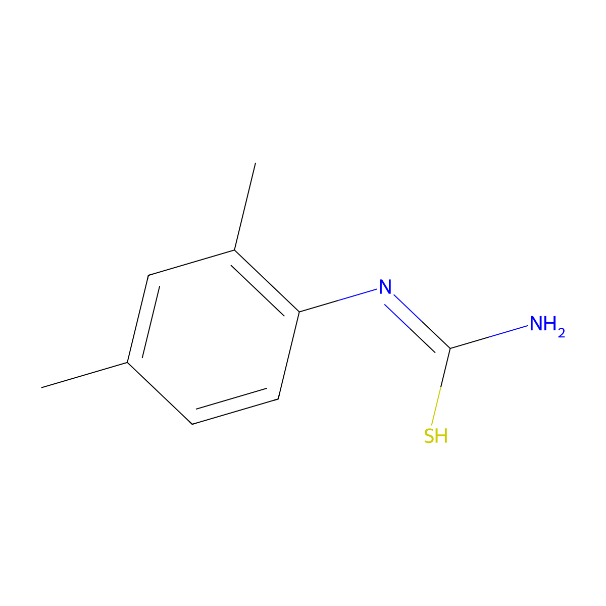 N'-(2,4-dimethylphenyl)carbamimidothioic acid molecular structure, CAS 16738-20-8
