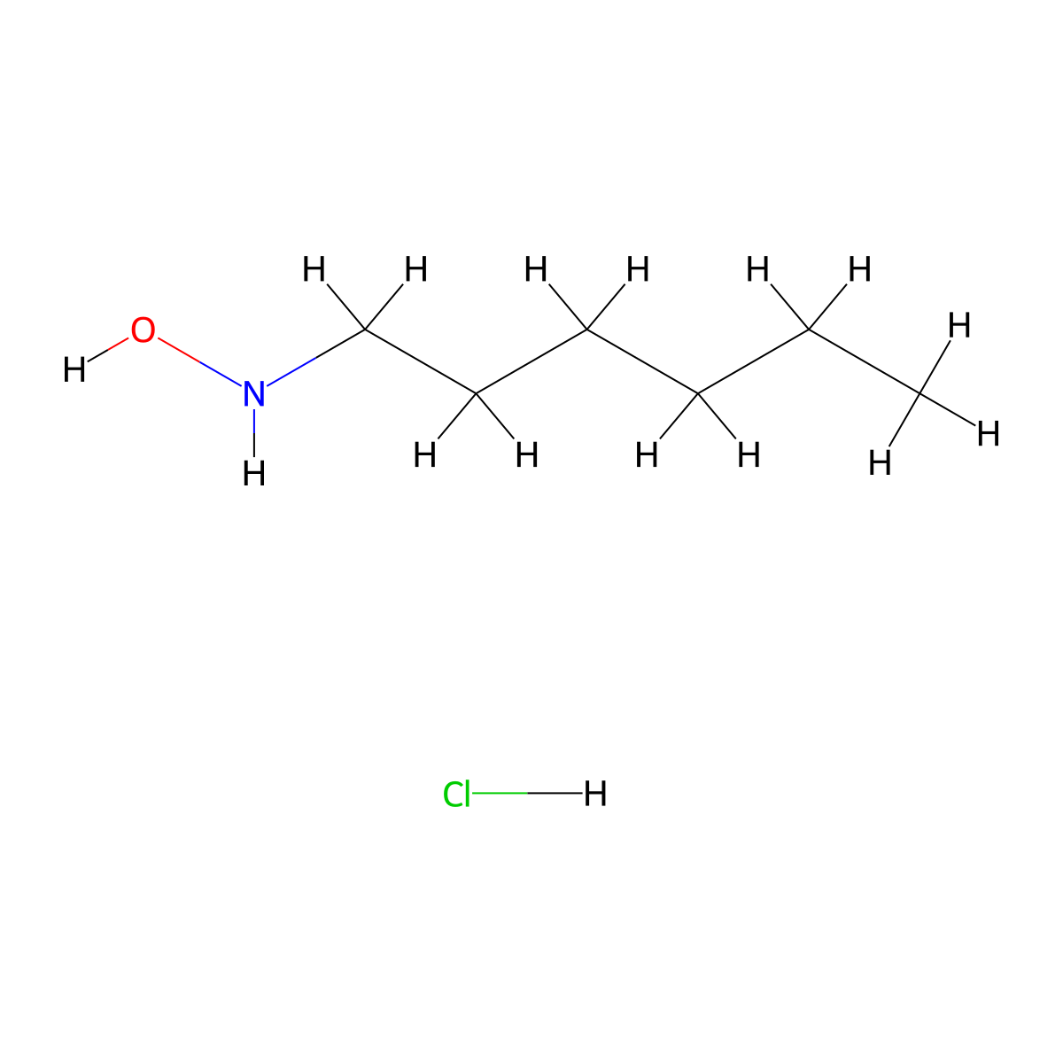 N-hexylhydroxylamine hydrochloride molecular structure, CAS 167388-34-3