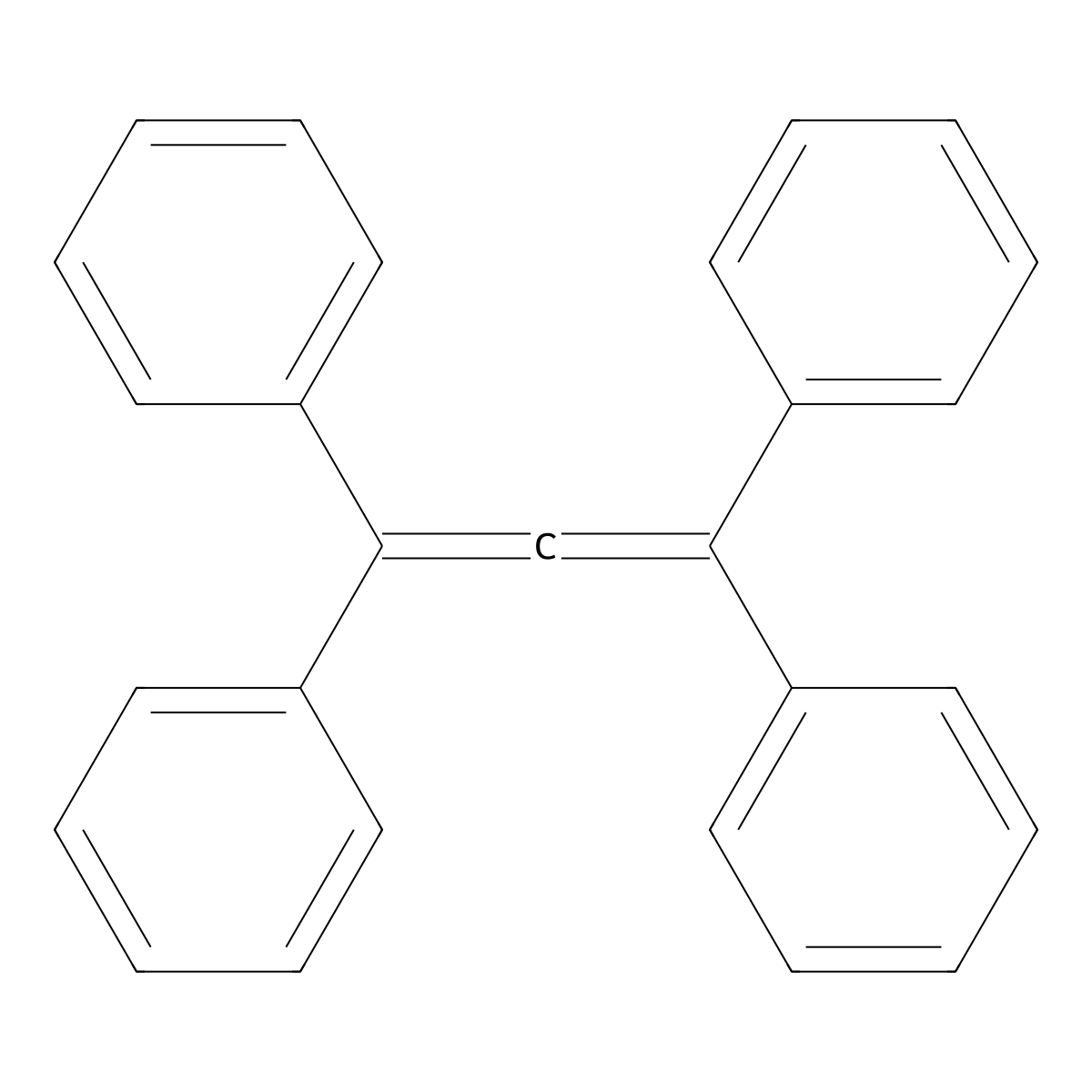 Benzene, 1,1',1'',1'''-(1,2-propadiene-1,3-diylidene)tetrakis- molecular structure, CAS 1674-18-6