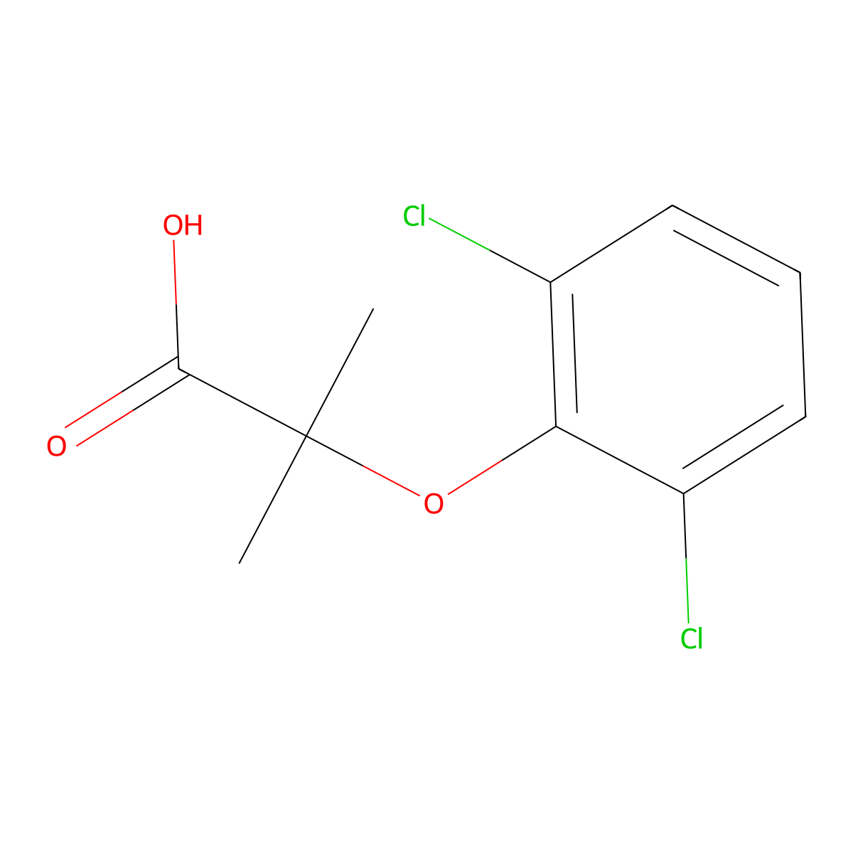 2-(2,6-dichlorophenoxy)-2-methylPropanoic acid molecular structure, CAS 16740-71-9
