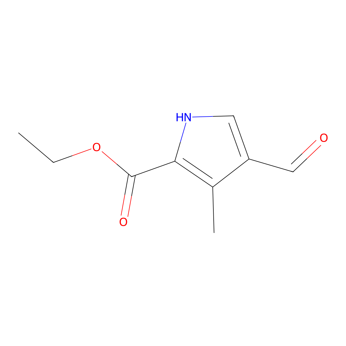 ethyl 4-formyl-3-methyl-1H-pyrrole-2-carboxylate molecular structure, CAS 167401-20-9