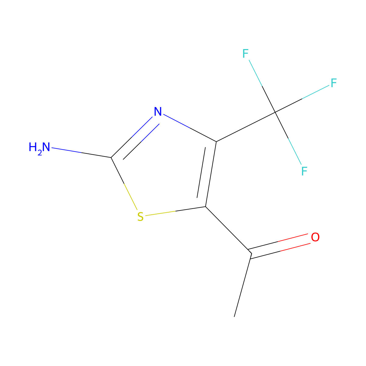 1-(2-Amino-4-(trifluoromethyl)thiazol-5-yl)ethanone molecular structure, CAS 167405-28-9