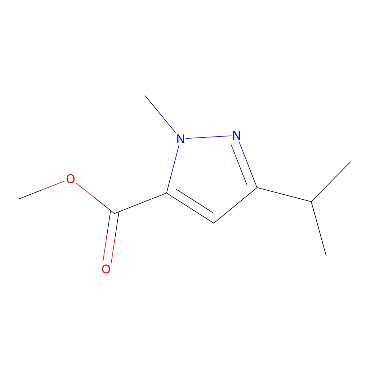 methyl 3-isopropyl-1-methyl-1H-pyrazole-5-carboxylate molecular structure, CAS 167408-66-4