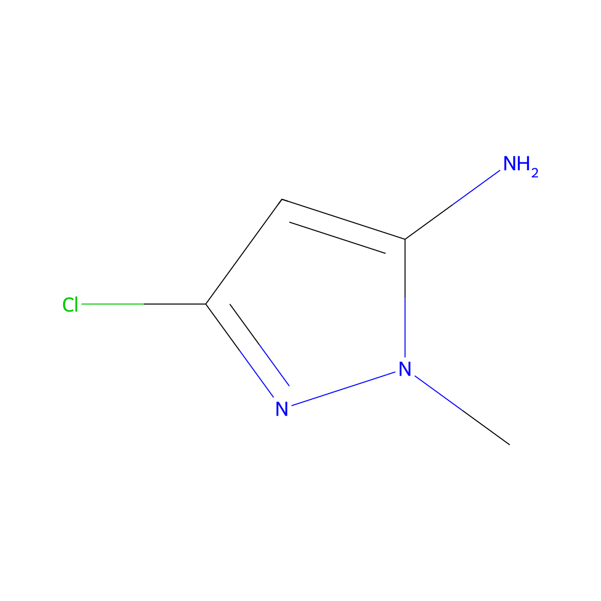 3-Chloro-1-methyl-1H-pyrazol-5-amine molecular structure, CAS 167408-80-2