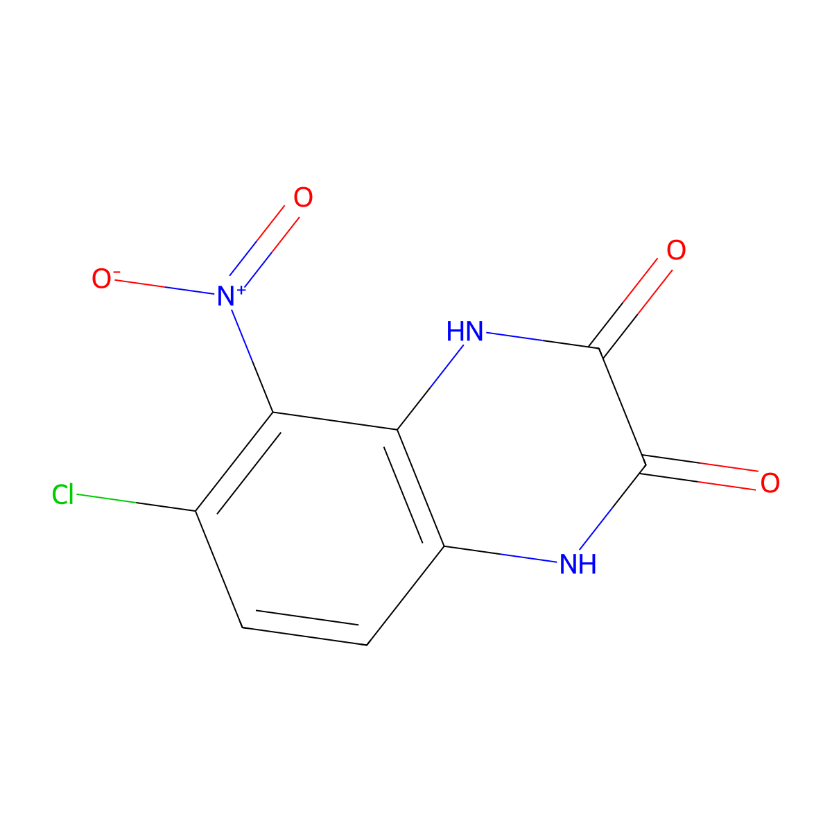 6-Chloro-5-nitro-1,4-dihydroquinoxaline-2,3-dione molecular structure, CAS 167415-26-1