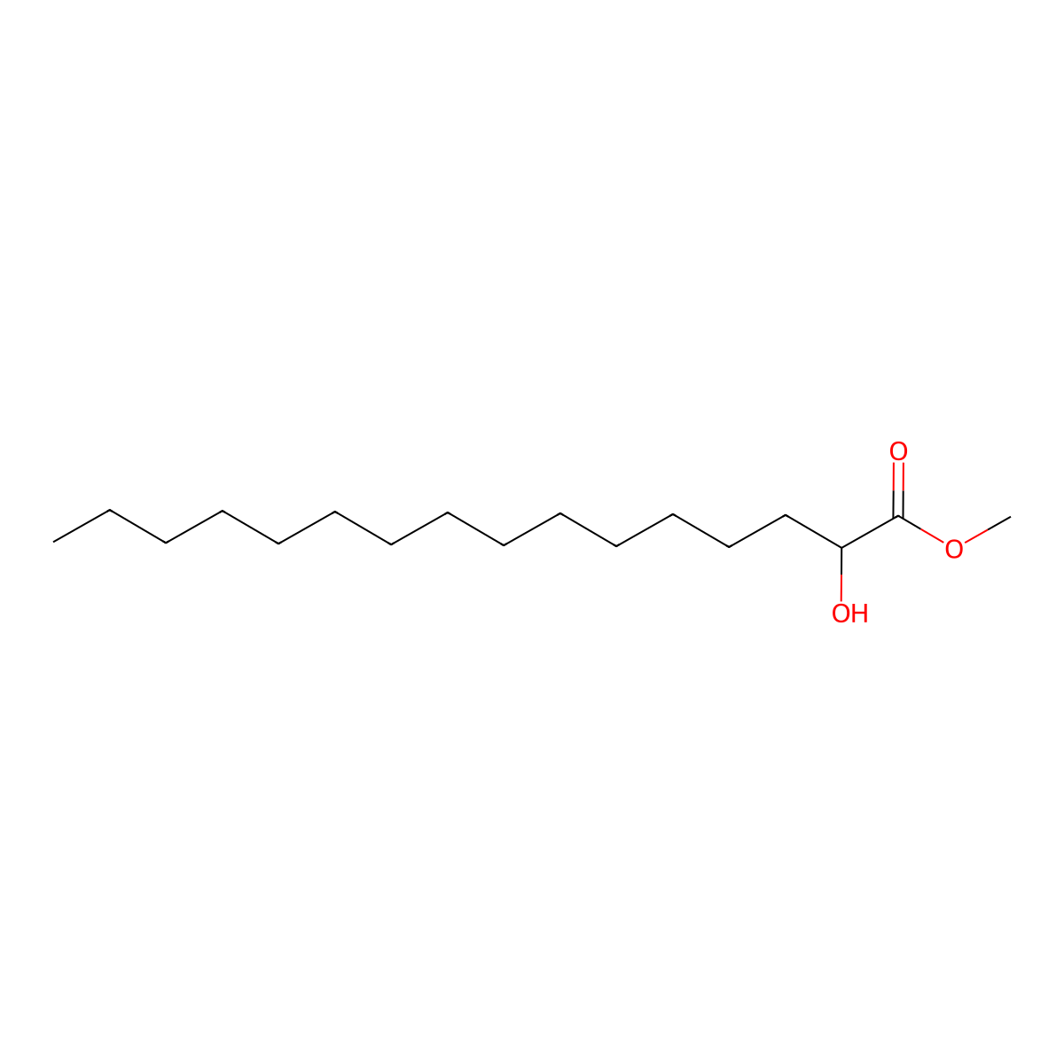 Methyl 2-hydroxyhexadecanoate molecular structure, CAS 16742-51-1