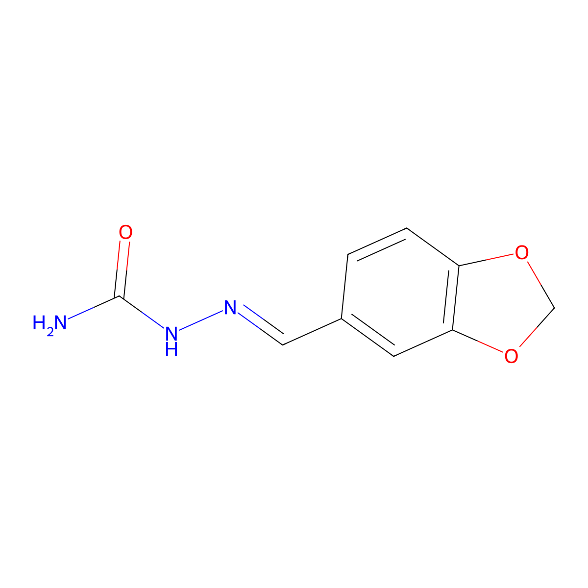 Hydrazinecarboxamide,2-(1,3-benzodioxol-5-ylmethylene)- molecular structure, CAS 16742-62-4