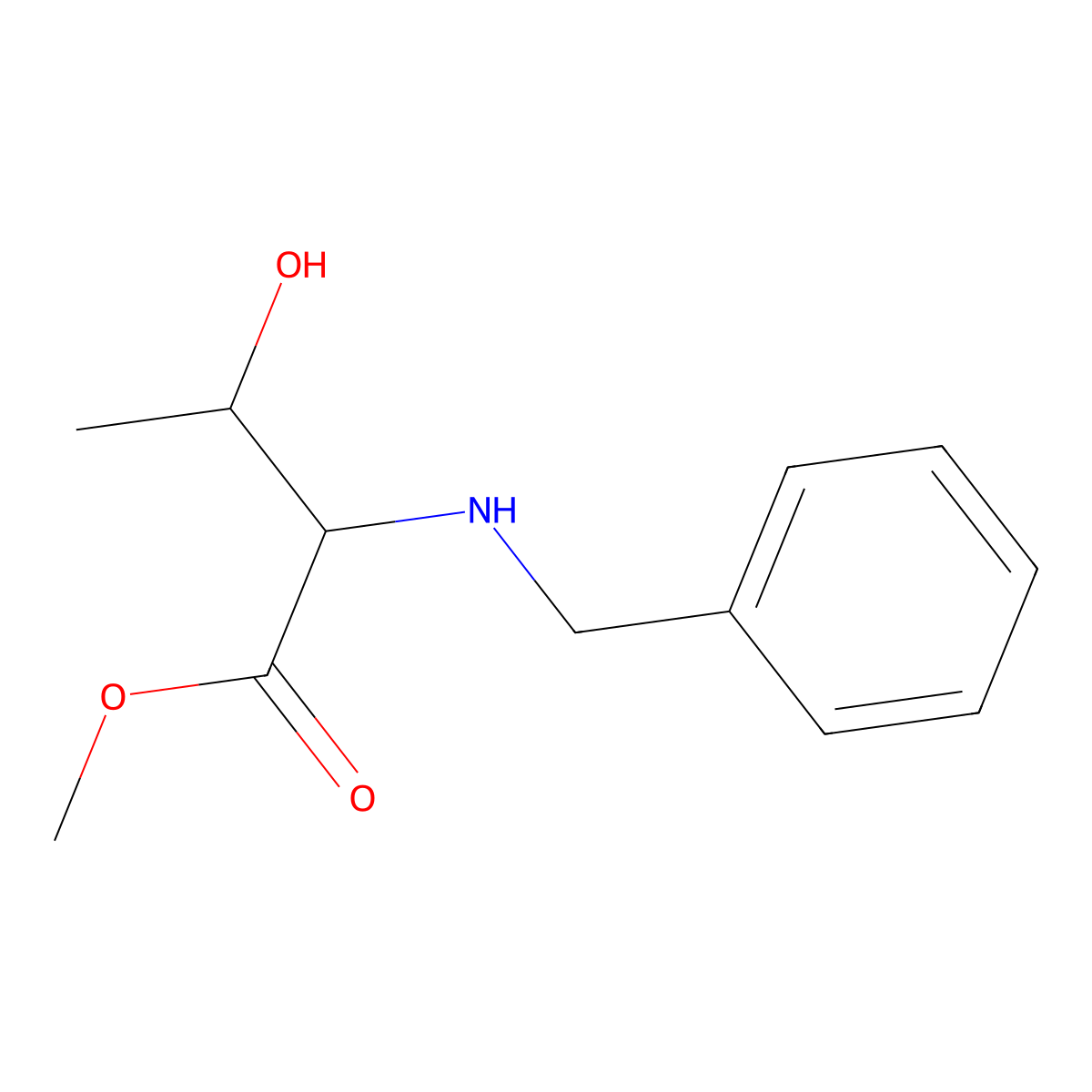 methyl (2S,3R)-2-(benzylamino)-3-hydroxybutanoate molecular structure, CAS 167423-97-4